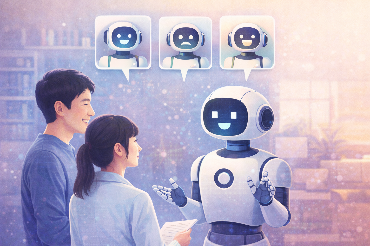 Interactive Agents and Behavior Design：人に合わせてふるまうインタラクティブエージェントのイメージ