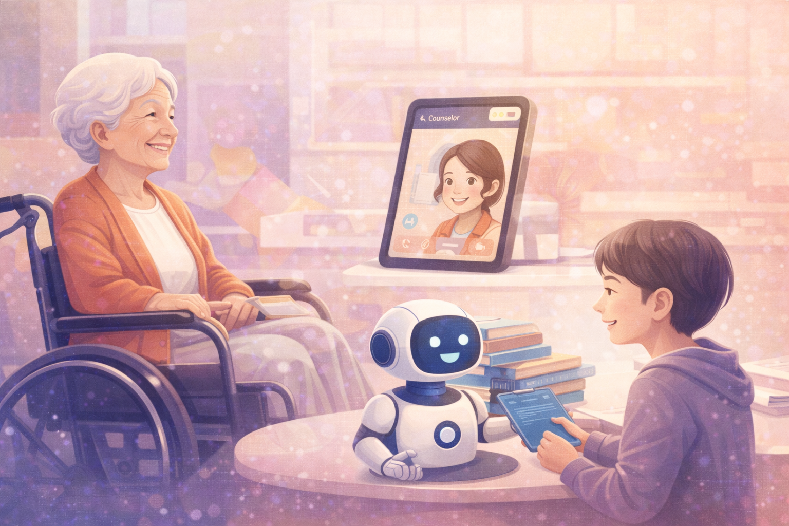 Personalized and Supportive AI Systems：一人ひとりに適応する支援AIシステムのイメージ